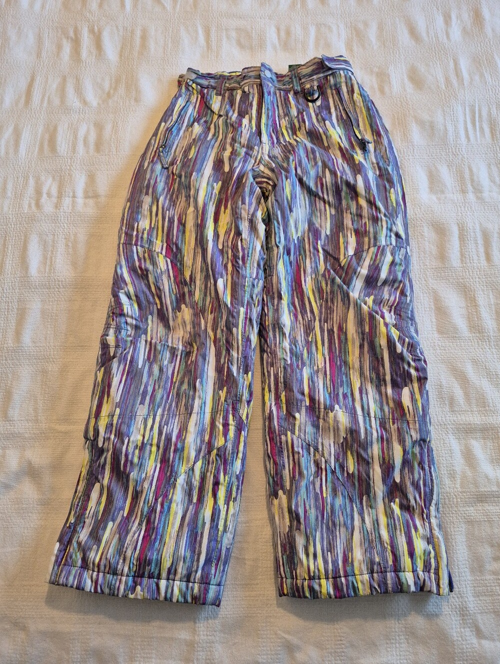 L.L. Bean girls size 10 multicolor abstract streak pattern adjustable waist VGUC
